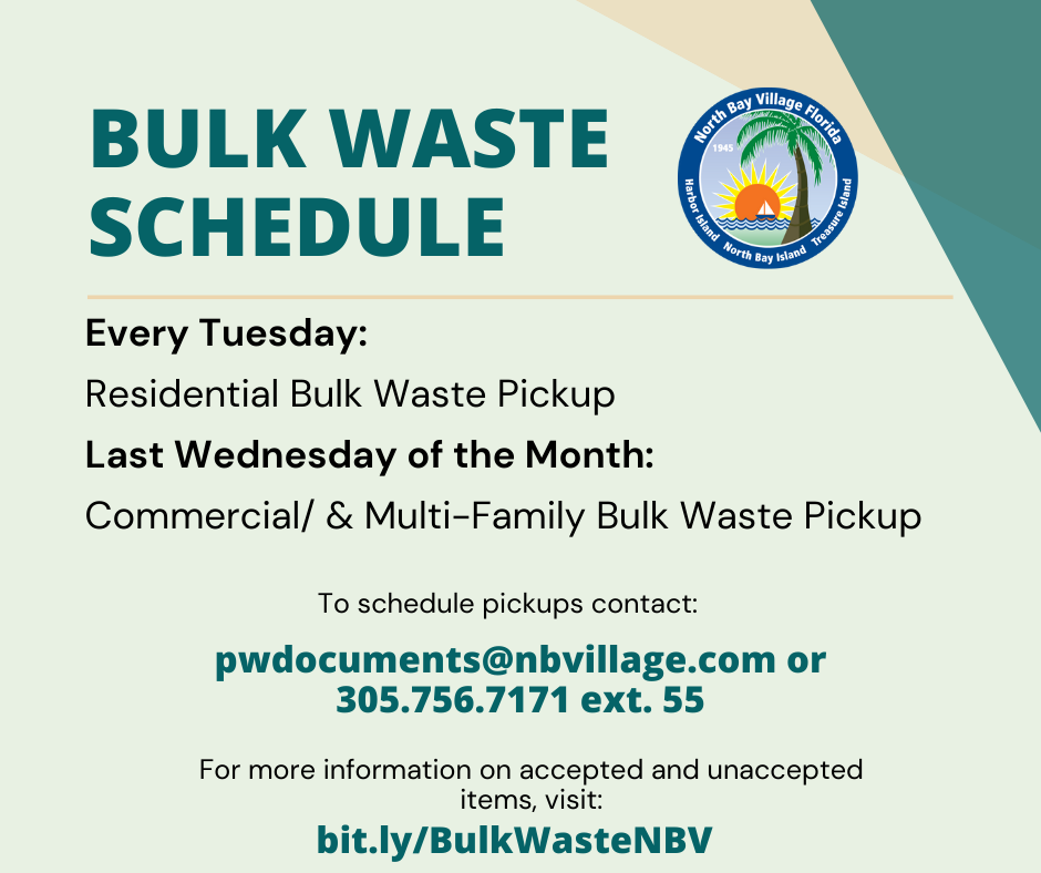 New Bulk Waste Pickup Schedule