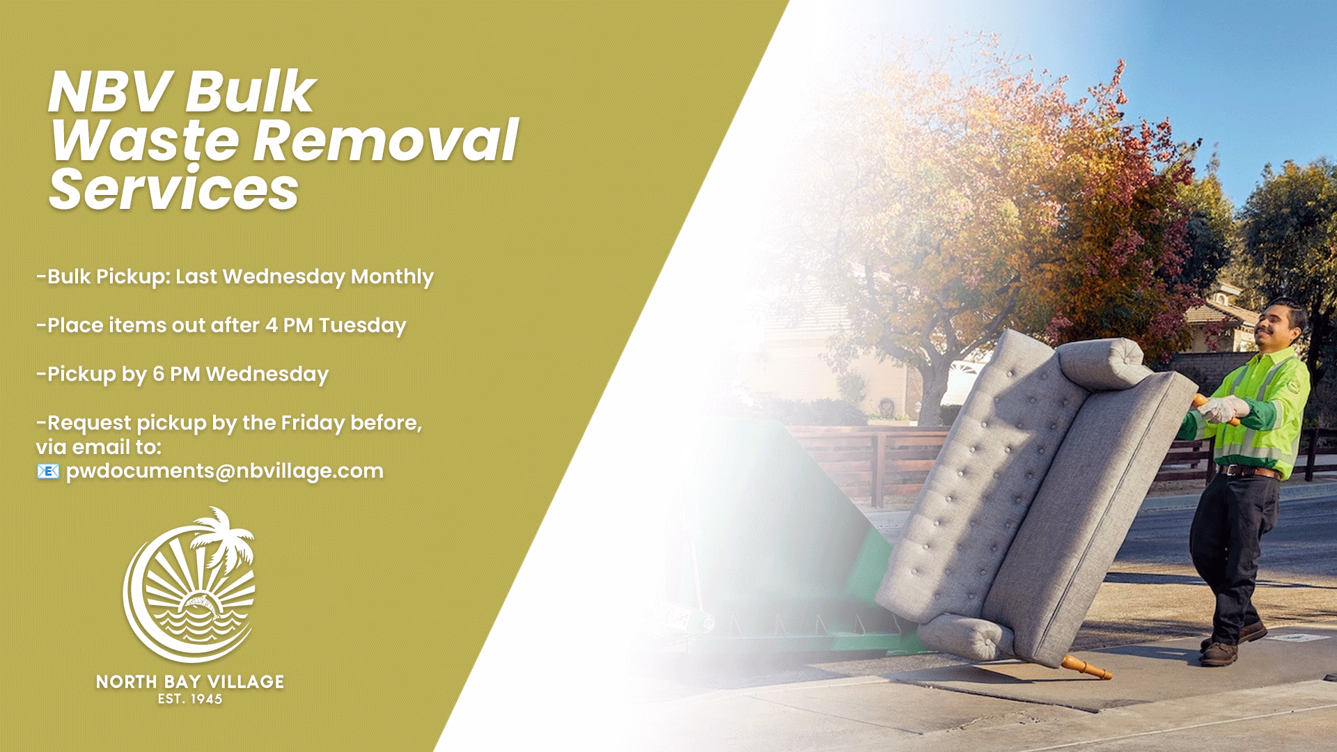 Monthly Bulk Trash Pickup Reminder
